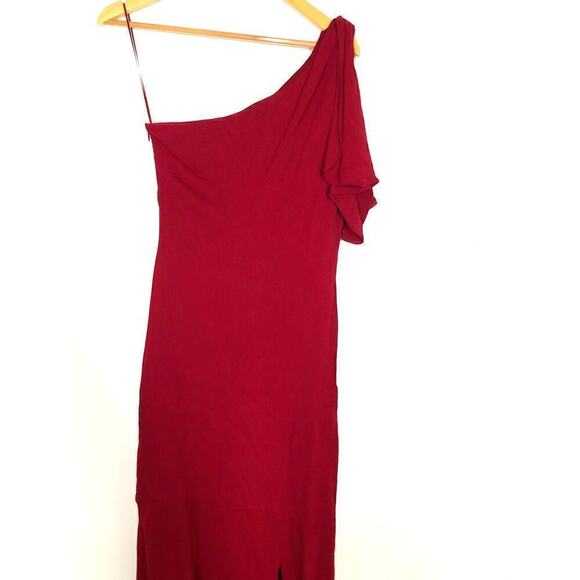 Parker Black Rosewood Sarah Dress One Shoulder Evening Prom Gown Maxi Red Size 2 - Picture 5 of 12